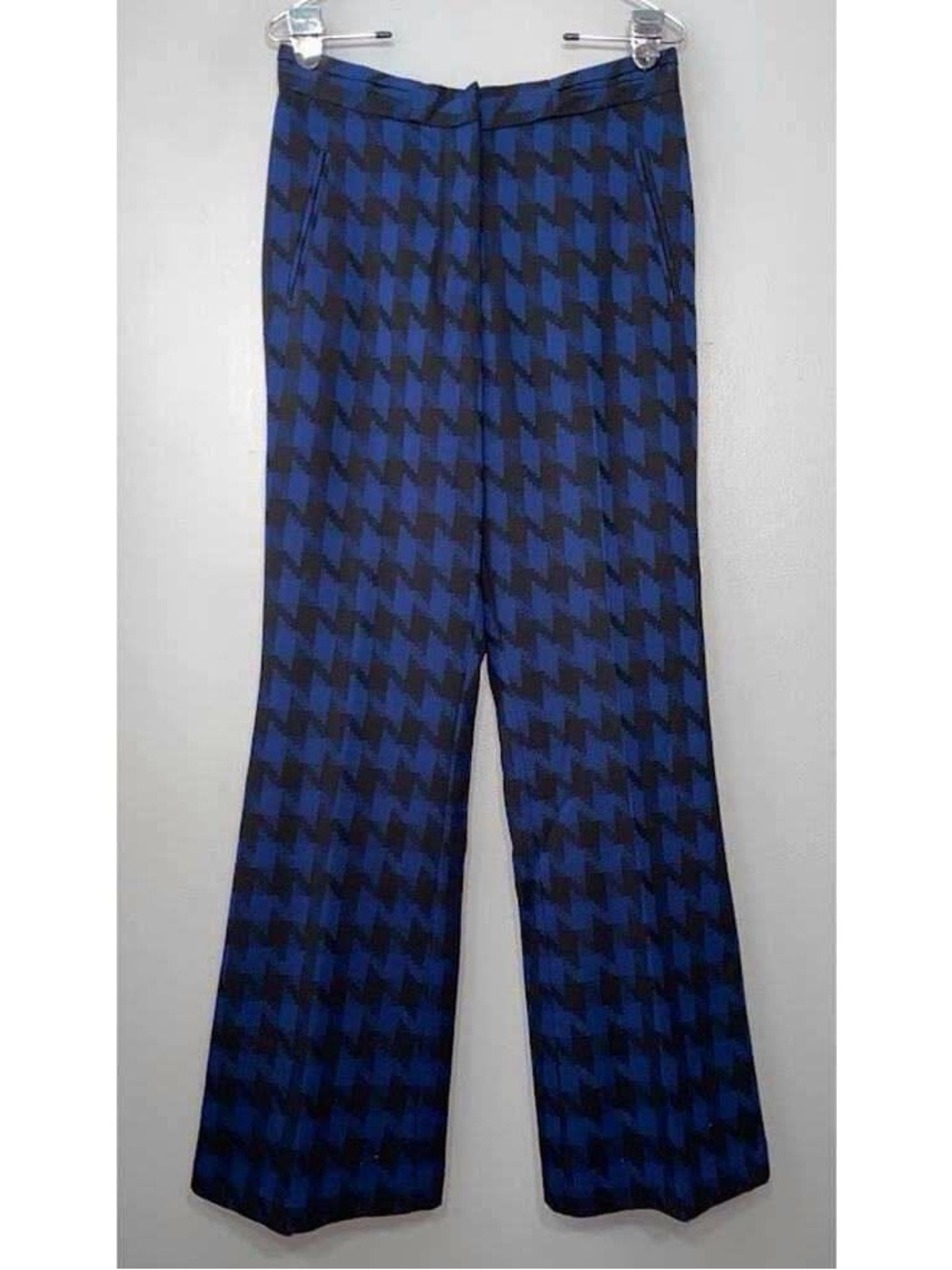 Anthropologie Navy and Black Houndstooth Midi Skirt